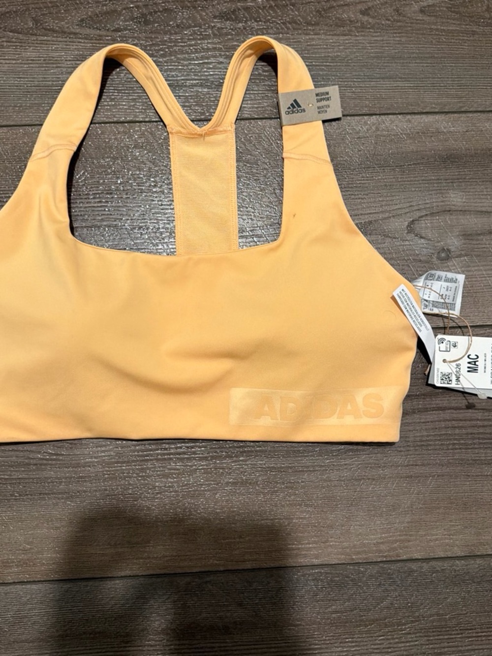adidas Peach/Light Orange Racerback Sports Bra